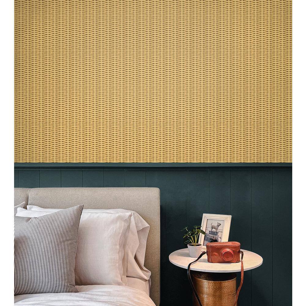 Sisal Wicker Peel and Stick Wallpaper Roll, 20.5" x 18'