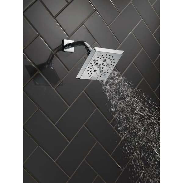 5-Spray Patterns 1.75 GPM 5.81 in. Wall Mount Fixed Shower Head with H2Okinetic in Lumicoat Chrome