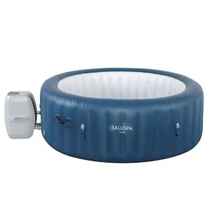 SaluSpa Milan 4-Person Airjet Plus Portable Round Inflatable Hot Tub Spa, Blue