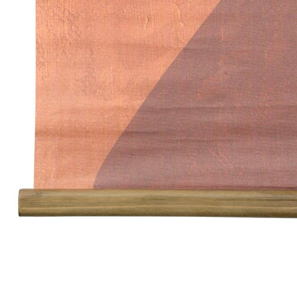 Large Multicolor Abstract Canvas Scroll Wall Art with Wood Frame