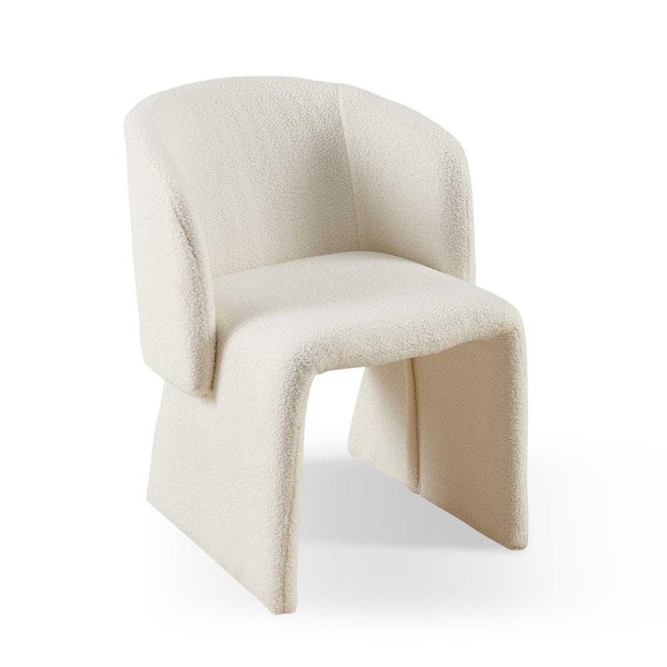 Unbranded Modern White Polyester Sofa Chair Upholstered Side Chair Comfy Reading Chair for Bedroom Living Room Set of 1.