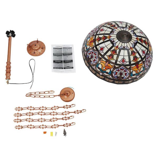 Quaintance　e Quaintance OUKANING 19.68 in. 5-Light Retro Multi-Color Shaded Tiffany