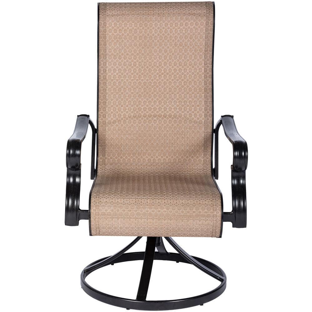 Brigantine 7-Piece Tan Aluminum Patio Dining Set with Swivel Chairs