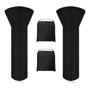 89 in. H x 33 in. D x 19 in. B Patio Heater Cover w/Zipper & Storage Bag Waterproof Outdoor Heater Cover, Black (2-Pack)