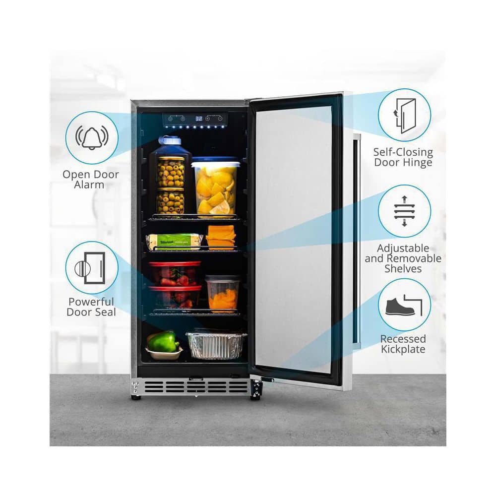 NewAir 15" Stainless Steel Smart Built-in Beverage Refrigerator