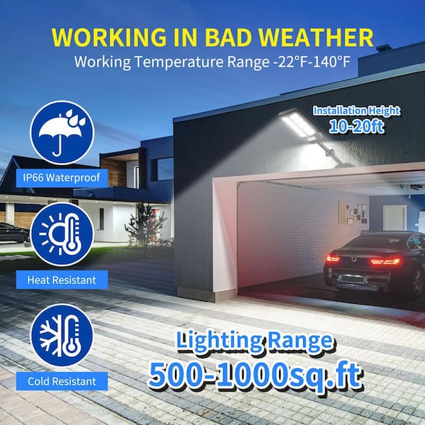 Adewalk 320000 Lumen 220° Black Motion Sensing Dusk to Dawn