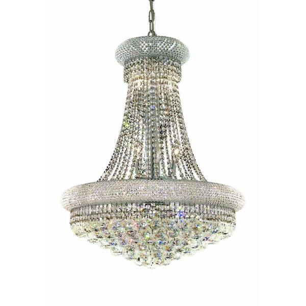 Elegant Lighting 14-Light Chrome Wall Sconce with Clear Crystal