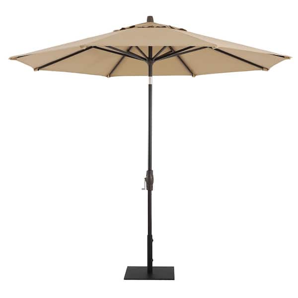 Royal Garden 9 ft. Aluminum Market Twist Tilt Patio Umbrella in Sunbrella Spectrum Sesame