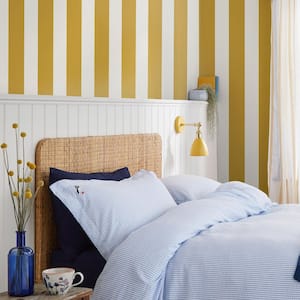 Harborough Stripe Antique Gold Matte Non Woven Removable Paste the Wall Wallpaper