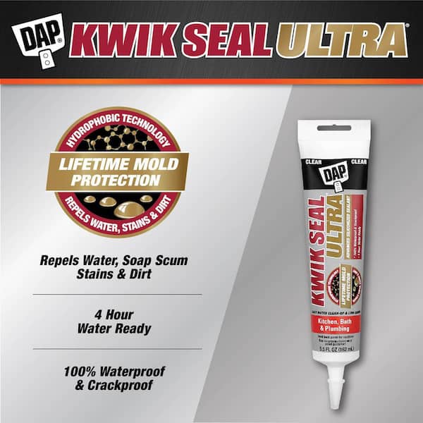 Kwik Seal Ultra 5.5 oz. Clear Advanced Siliconized Kitchen and Bath Caulk