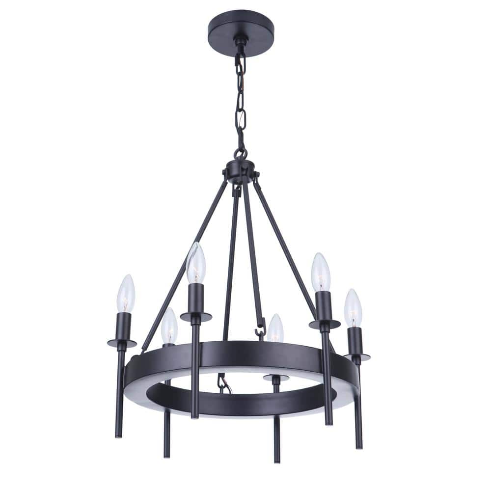 Mini Larrson Black Crystal 6-Light Indoor Chandelier