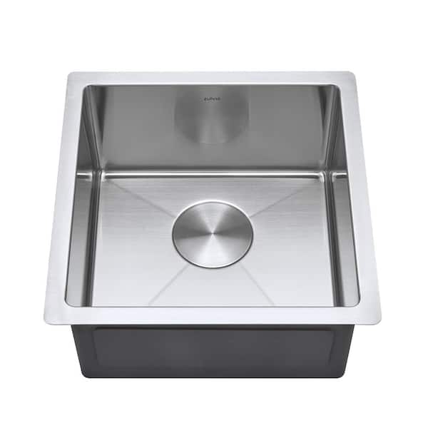 ZUHNE Modena 16 Gauge Stainless Steel 16 in. Undermount Bar Sink