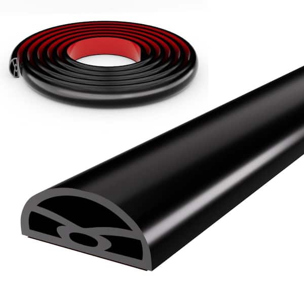 39 in. L x 0.55 in. H Silicone Shower Threshold Water Dam Stopper Black for Bathroom and Kitchen