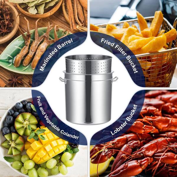 36.9 qt. Stainless Steel Stock Pot with Basket, Injector