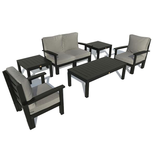 Highwood 6-Piece Plastic Outdoor Loveseat, Set of Chairs, Conversation Bespoke Deep Seating and 2 Side Tables with Cushions