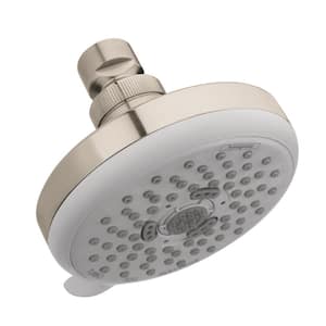 Croma 100 3 Spray Patterns 1.8 GPM 4 in. Single Wall Mount Fixed Shower Head in Brushed Nickel
