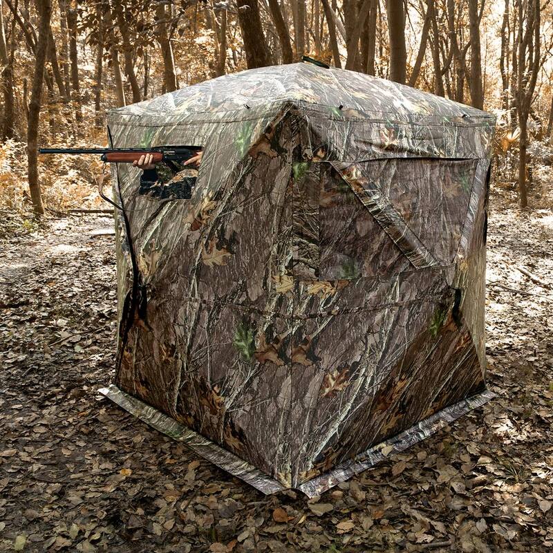 Hunting Blind, 270-Degree See Through Ground Blind, 1-2 Person Pop Up Deer Blind for Hunting with Carrying Bag, Portable