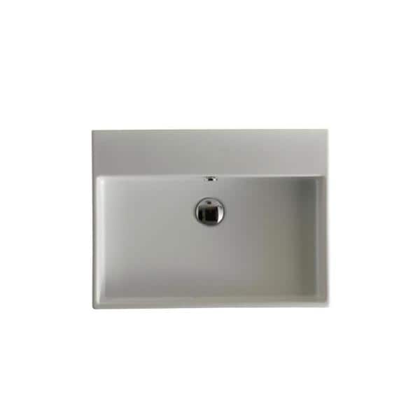 Unlimited 23.6'' Glossy White Ceramic Wall-Mount Bathroom Sink