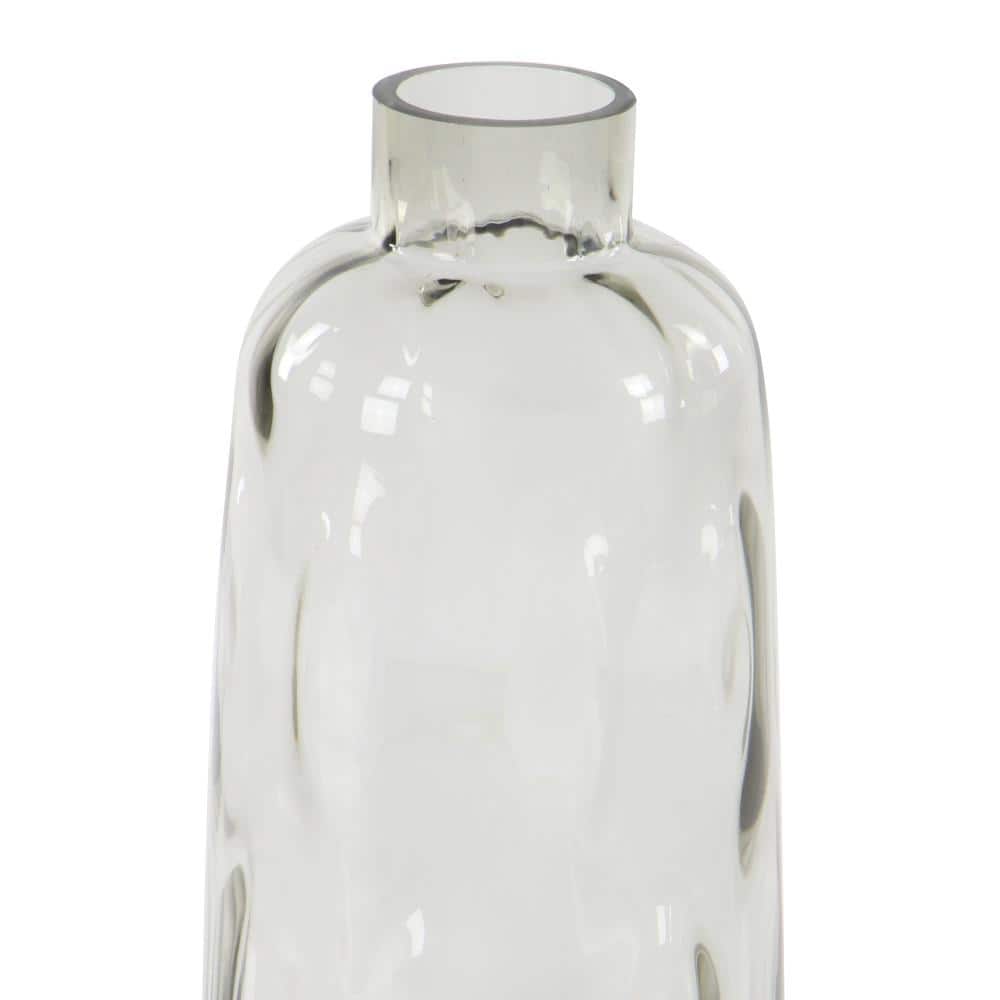 Coastal Whisper 15" Tinted Gray Glass Bouquet Vase