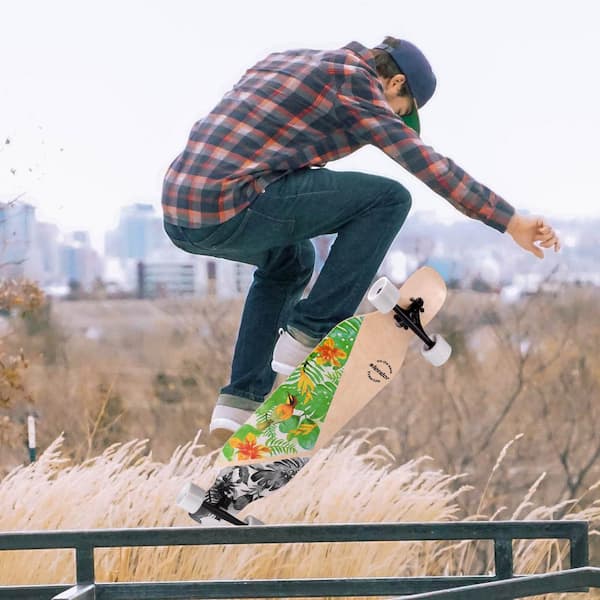 SEEUTEK Cosmo 42 in. Green Longboard Skateboard Drop Through