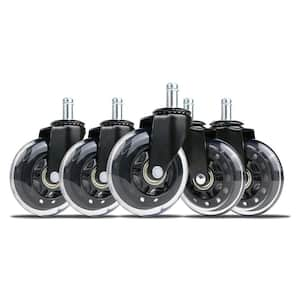 Black 3 in. Rollerblade Office Chair Caster Wheels (5-Pack)