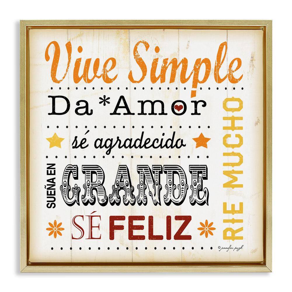 Daily Inspirations by Jennifer Pugh Gold Floater Frame Typography Graphic Art Print 25 in. x 25 in. price history on PriceWatchPro