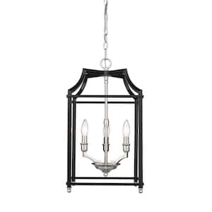 Leighton 3-Light Pewter and Black Pendant Light