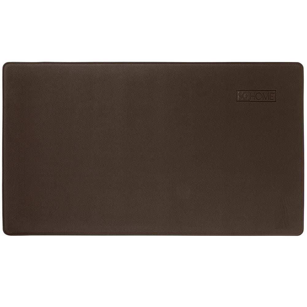 Grey Blue Floral Anti-Fatigue Kitchen Mat, 20"x36"