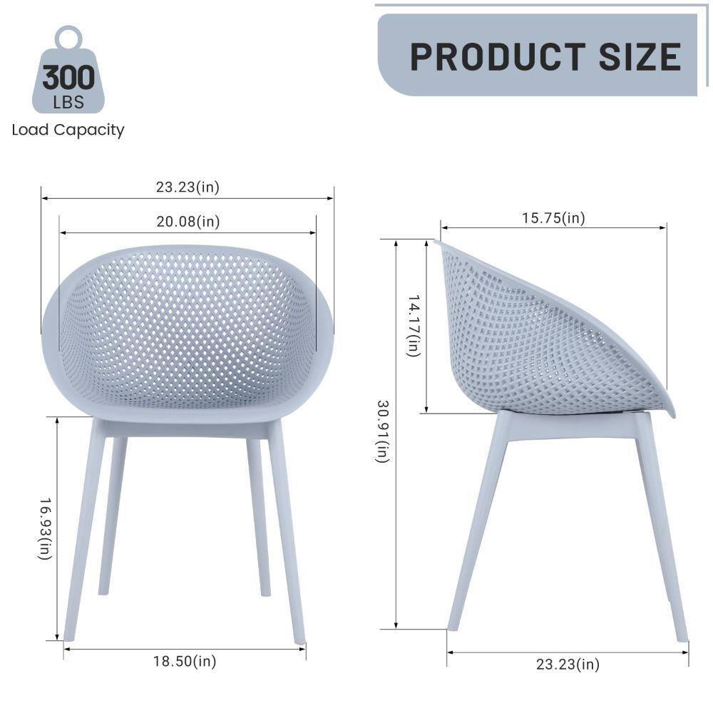 Dimension diagram of a light blue lounge chair showing width, depth, and height.