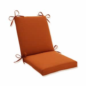 Solid Outdoor/Indoor 18 in W x 3 in H Deep Seat, 1-Piece Chair Cushion and Square Corners in Orange Solid