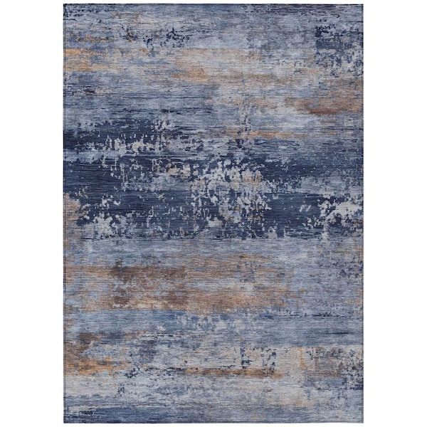 Addison Rugs Chantille Machine Washable Indoor/Outdoor Abstract ACN2146 Blue 2 ft. 6 in. x 3 ft. 10 in. Area Rug