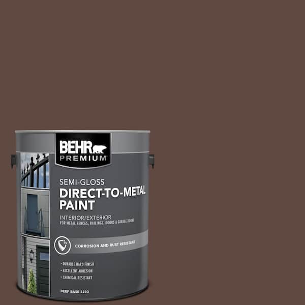 BEHR PREMIUM 1 gal. #N150-7 Chocolate Therapy Semi-Gloss Direct to Metal Interior/Exterior Paint