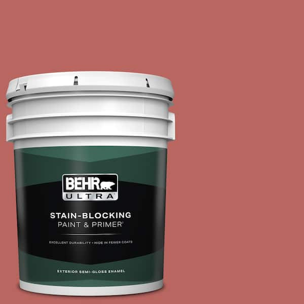 BEHR ULTRA 5 gal. #170D-6 Rose Wine Semi-Gloss Enamel Exterior Paint & Primer