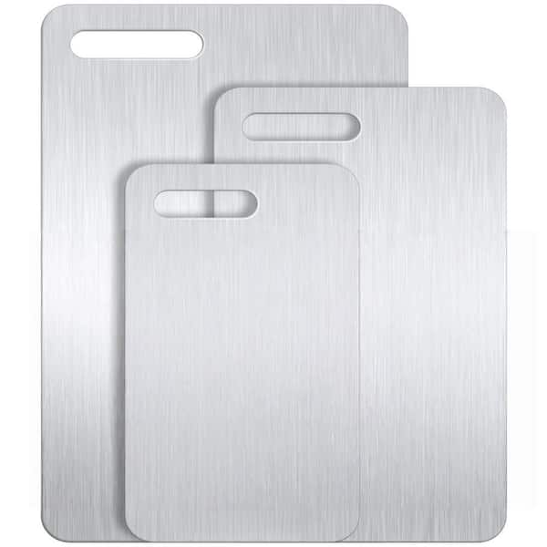 Titanium Cutting Board Set with Double-Sided, Non-Toxic and Dishwasher Safe for Slicing and Dicing Meats (3-Pack)