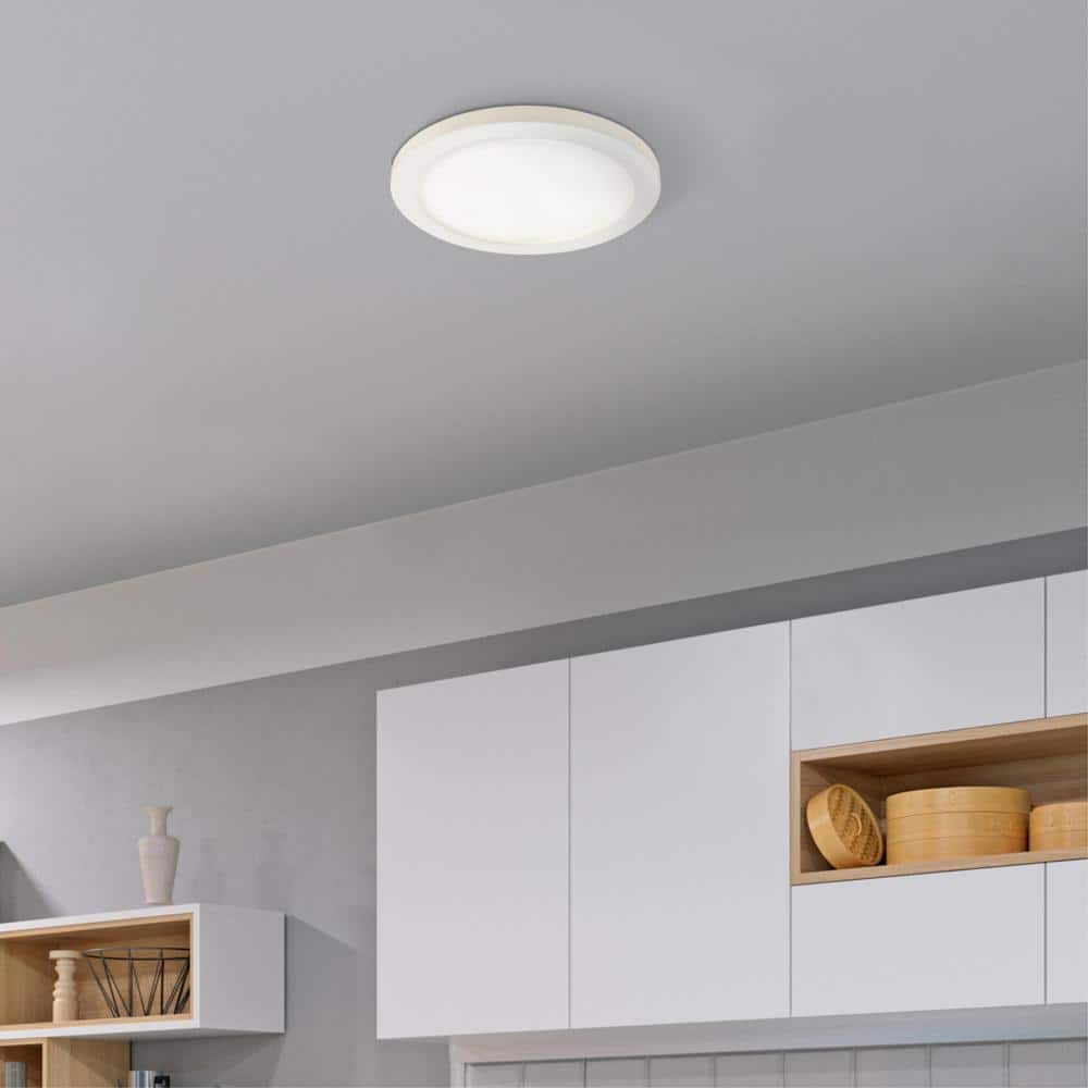 White Aluminum 16-Inch LED Flush Mount Ceiling Light