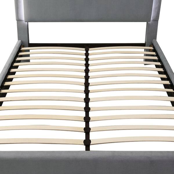 I Gray Queen Bed Platform, Chambers Dual Storage Queen Bed