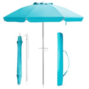 6.5 ft. Steel Pole Beach Umbrella with Carry Bag in Blue