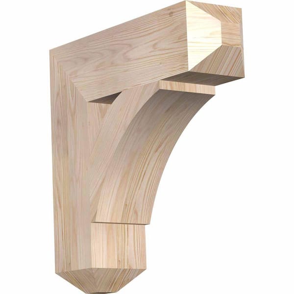 Ekena Millwork 5.5 in. x 22 in. x 22 in. Douglas Fir Thorton Craftsman Smooth Bracket