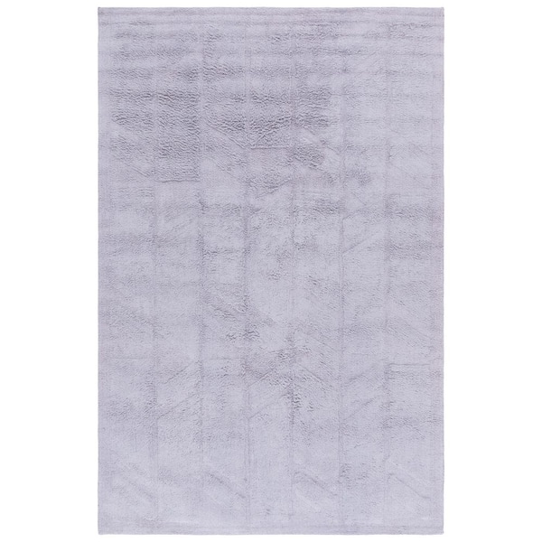 Easy Care Lilac 6 ft. x 9 ft. Machine Washable High-Low Geometric Solid Area Rug