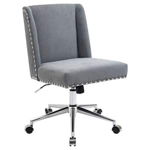 Grey Linen Seat Computer Office Chair with Adjustable Height