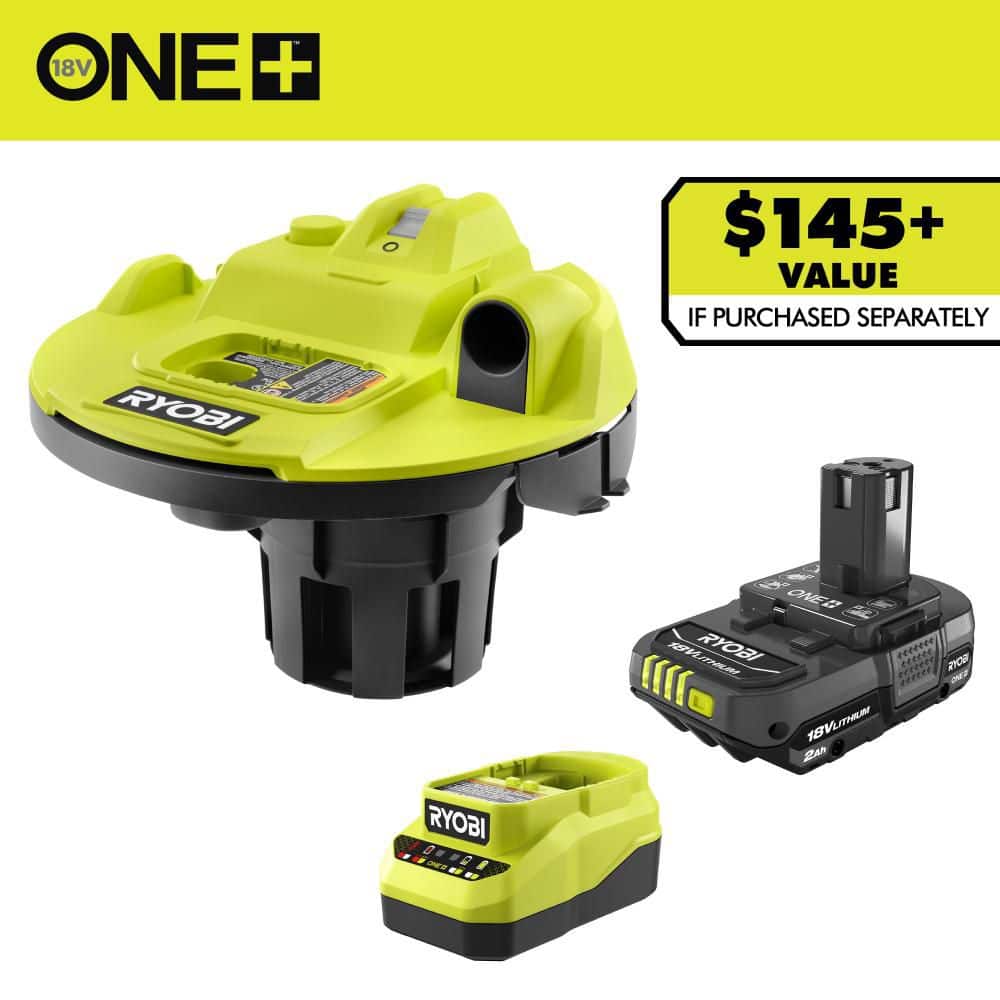 RYOBI ONE+ 18V Cordless 5 Gal. Bucket Top Wet/Dry Vacuum with 2.0 Ah Battery and Charger Kit