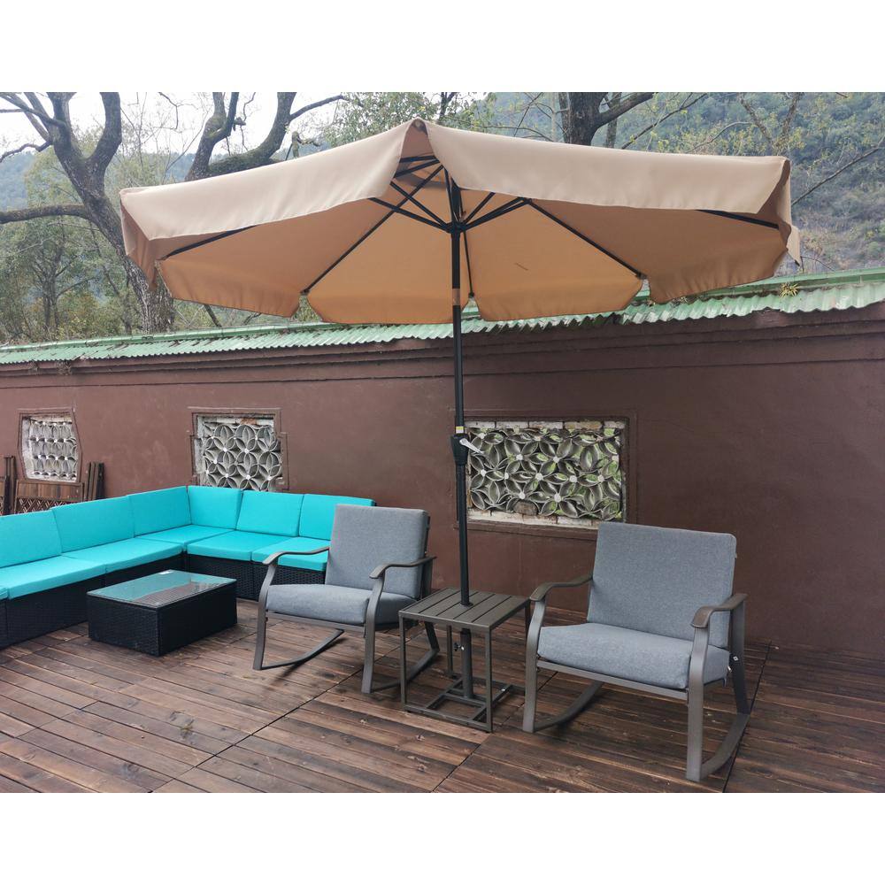 10 ft. Patio Umbrella Market Table Round Umbrella with Crank and Push Butto