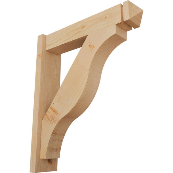 Ekena Millwork 6 in. x 28 in. x 24 in. Fuston Arts and Crafts Smooth Douglas Fir Outlooker