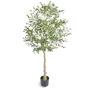 6 ft. Artificial Olive Tree Secure PE Material and Anti-Tip Tilt Protection Low-Maintenance Plant