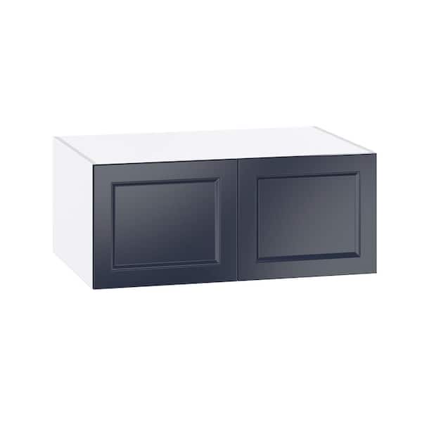 J COLLECTION Laramie 36 in. W x 24 in. D x 15 in. H Assembled Wall Bridge Kitchen Cabinet in Painted Blue