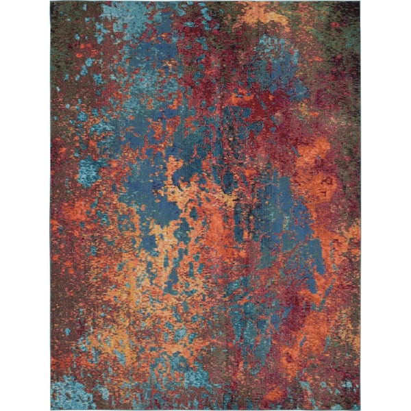 Nourison Celestial Atlantic 10 ft. x 14 ft. Abstract Contemporary Area Rug