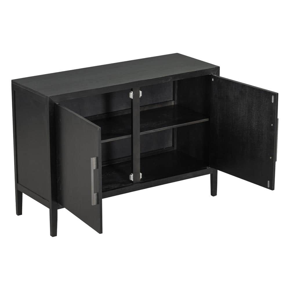 47.2 in. W x 17.7 in. D x 33.5 in. H Bathroom Black Linen Cabinet