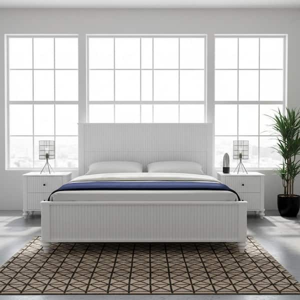 CHRISTOPHER KNIGHT HOME Alexa 3-Piece White Wood Frame King Size ...