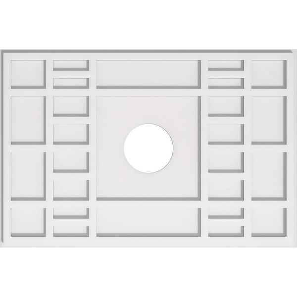 Ekena Millwork 30 in. W x 20 in. H x 5 in. ID x 1 in. P Beaux Architectural Grade PVC Contemporary Ceiling Medallion