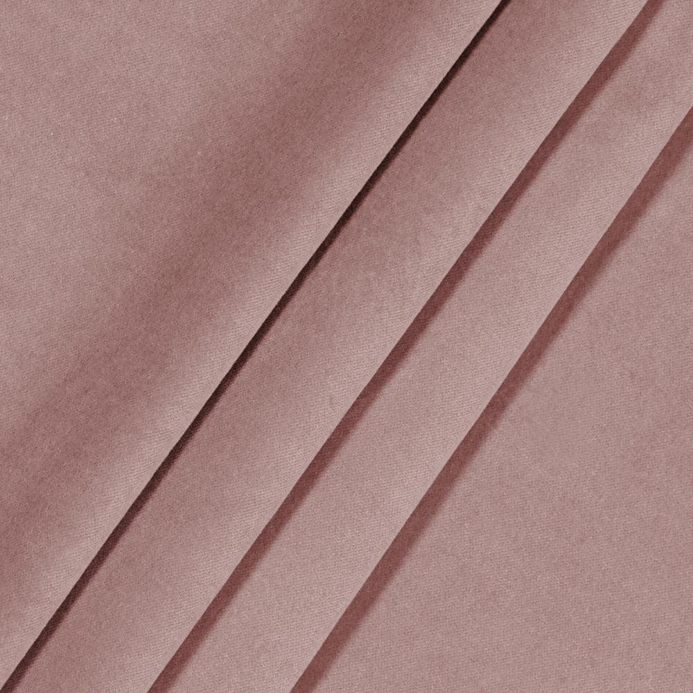 Dusty Rose Velvet Cotton Blackout Grommet Window Panel, 84" x 50"